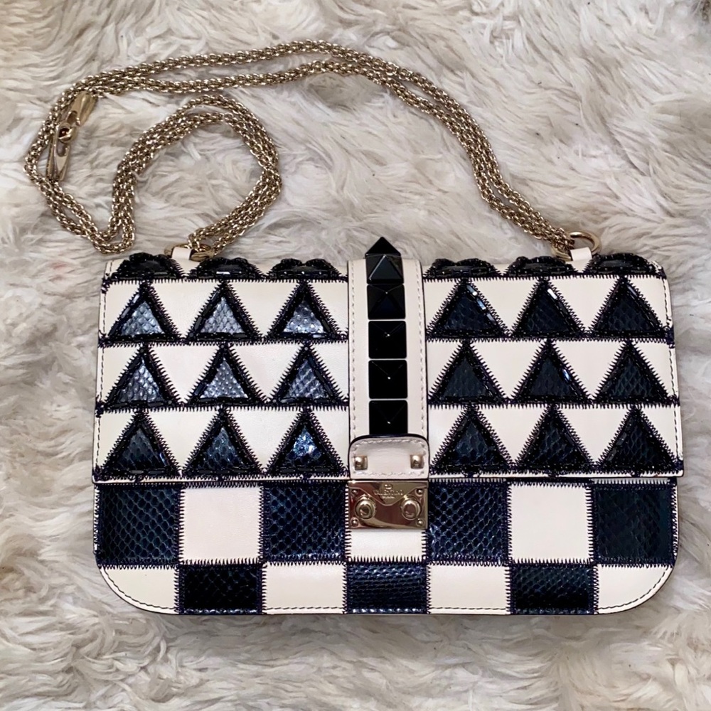 VALENTINO Garavani Glam Lock Triangle Square Bag